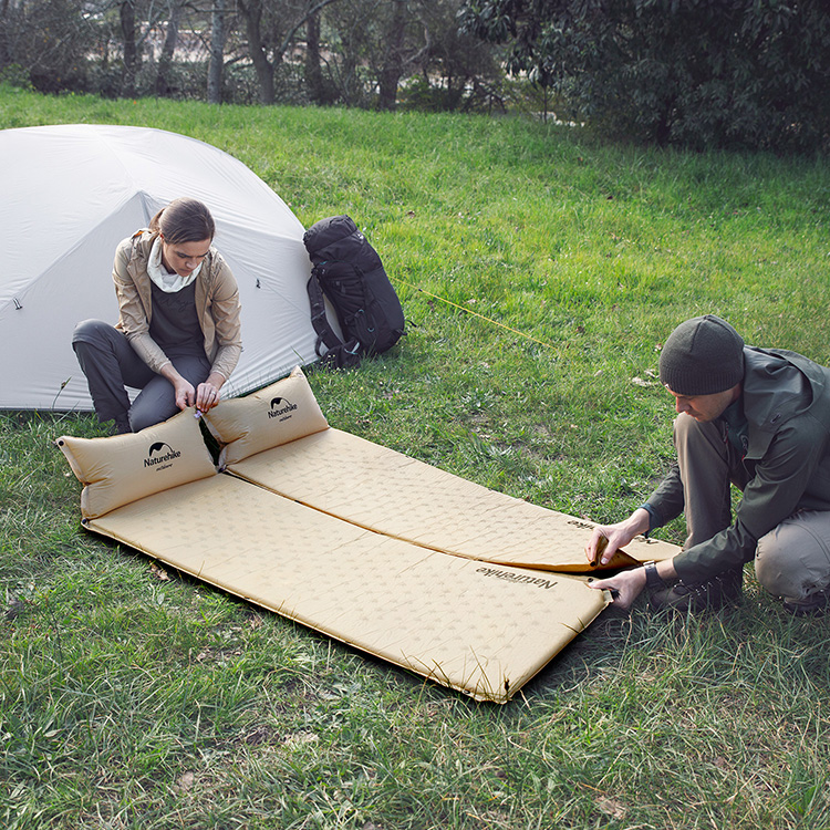 Naturehike samonafukovací karimatka s integrovaným polštářem Base 998g - modrá